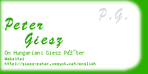 peter giesz business card